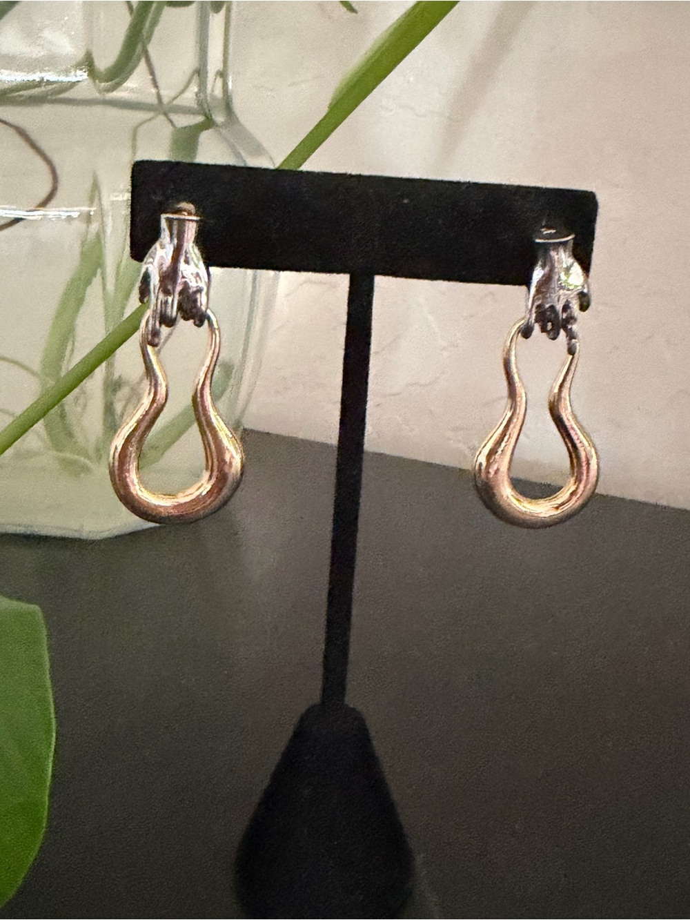 Paola Vilas Paloma Sterling Silver 18kt Gold Abstract Earrings retail $710.00